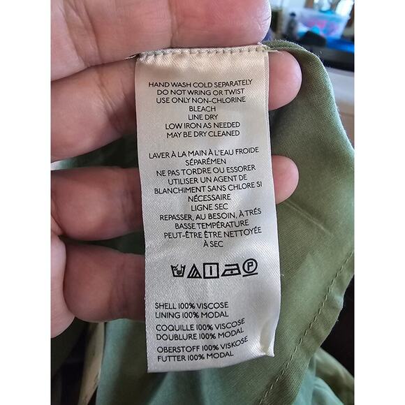 NWT Anthropologie Halter Tank Sage Green Floral Pattern Size Medium Boho Flowy - Picture 8 of 11